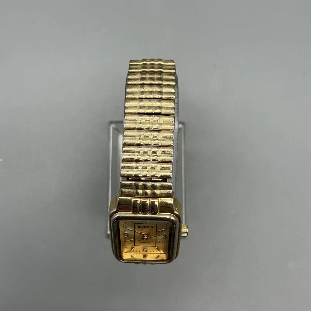 Benrus BN203L Womens Watch 20mm Champagne Gold Tone Stretch New Battery